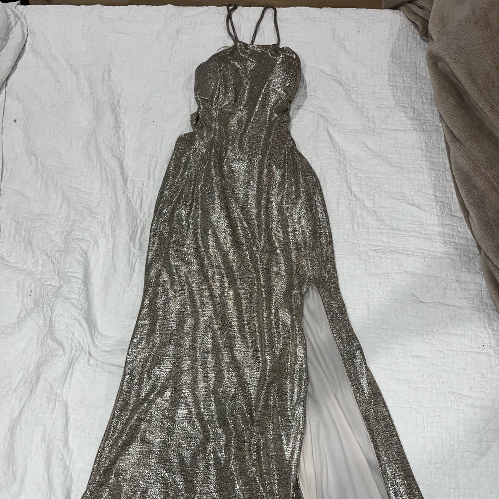 David’s Bridal Gold prom dress, brand new never worn